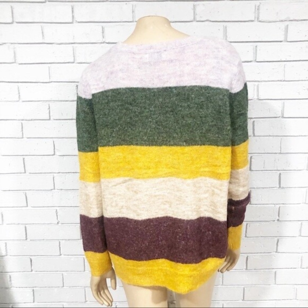 ONLY Womens Striped Alpaca Wool Blend Knit Pullover‎ Sweater Multicolor XL - Picture 2 of 9